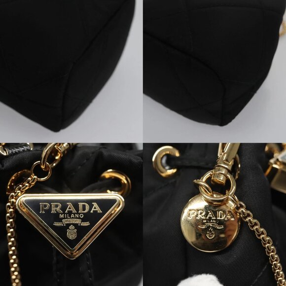 PRADA Chain Shoulder Pouch Nylon Black Auth 101563AV - Picture 13 of 15